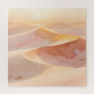 Desert Sunset Dunes Watercolor Jigsaw Puzzle
