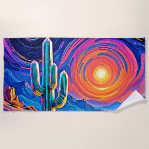 Desert Sunset Glow Beach Towel
