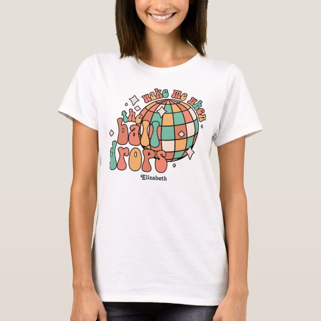 Desert Sunset Retro Happy New Year Party T-Shirt (Front)