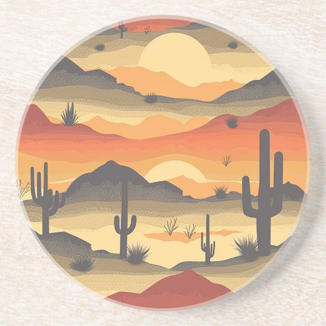 Desert Sunset Sandstone Coaster (Front)