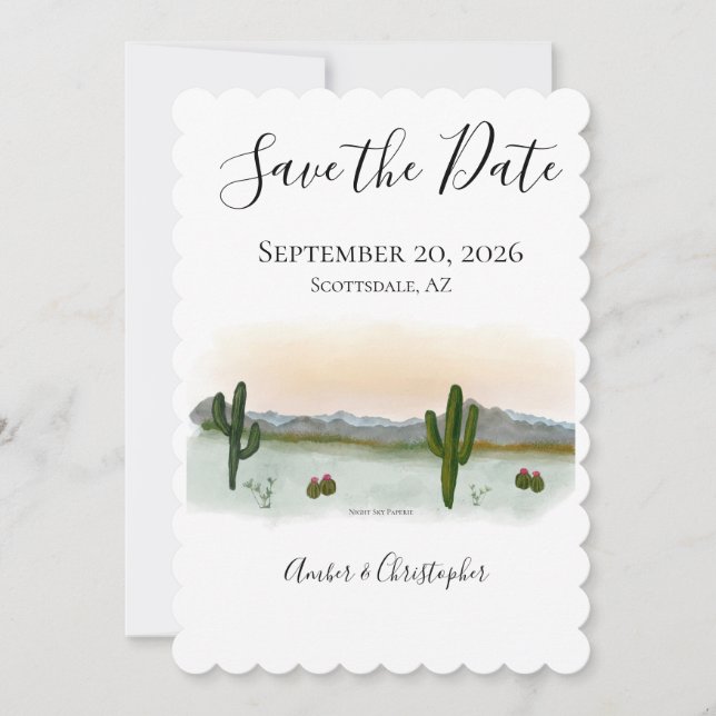 Desert Sunset Save the Date (Front)