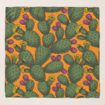 Desert sunset scarf<br><div class="desc">I'd drawn opuntia cactus in my sketchbook, then redrew and coloured them in Illustrator to make a pattern.</div>