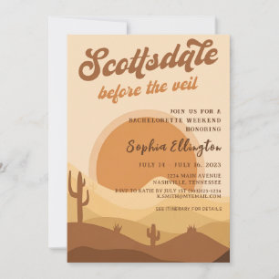 Desert Sunset Scottsdale Bachelorette Itinerary In Invitation