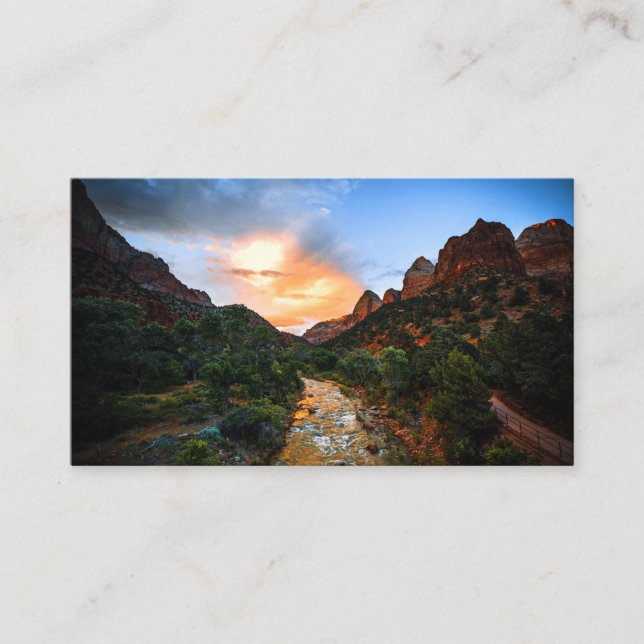 Desert Sunset Wild River Walk Business Card (Front)