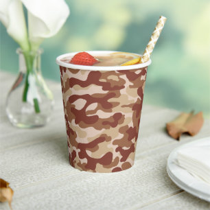 Desert Tan Camo Paper Cups