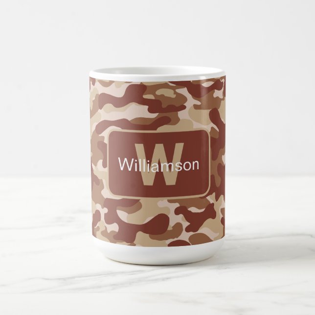 Desert Tan Camo With Personalisation   Coffee Mug (Center)