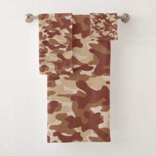 Desert Tan Camouflage Pattern Bath Towel Set