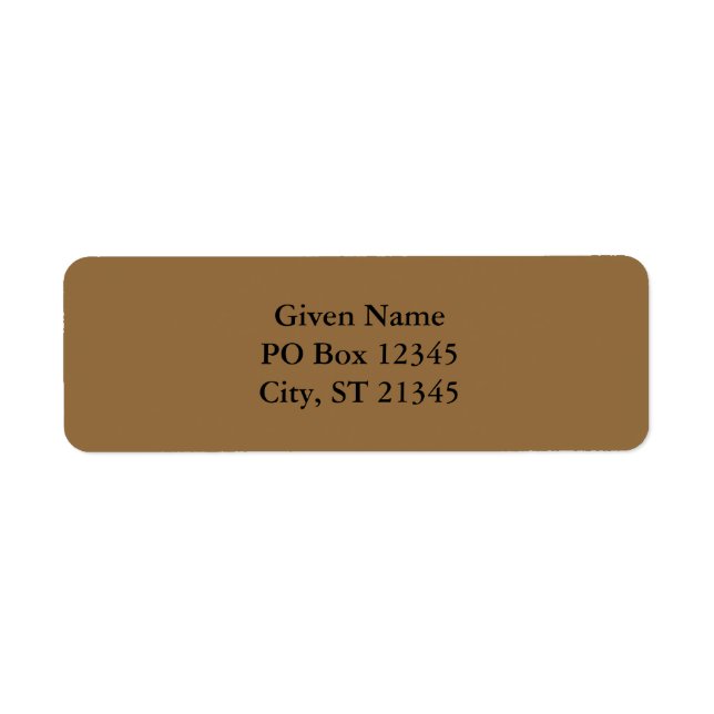 Desert Tan Return Address Label (Front)