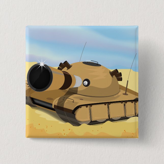 Desert Tank 15 Cm Square Badge (Front)