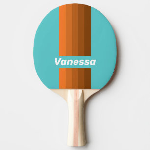 Desert Teal Pin Stripes with Name Ping Pong Paddle