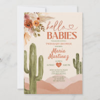 Desert Texas Twin baby shower southwestern cactus