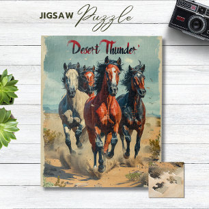 Desert Thunder Horses Galloping Puzzle