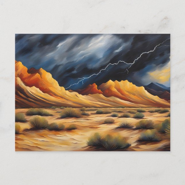 Desert Thunderstorm Postcard (Front)