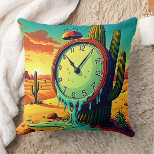 Desert Time Melts Away Clock Cushion