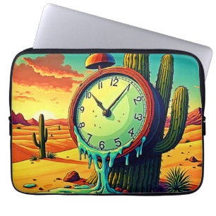 Desert Time Melts Away Clock Laptop Sleeve