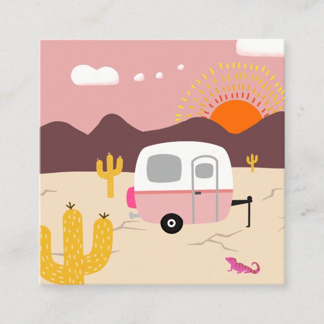 Desert Trailer Square Business Card (Front)