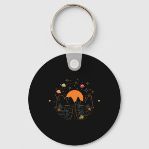 Desert Ufo Mountains Adventure Road Trip Vintage C Key Ring