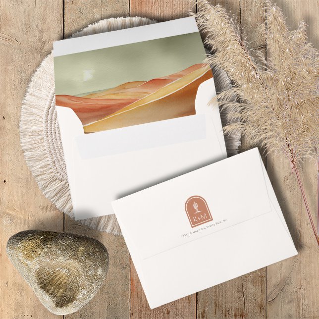 Desert Vibes Landscape Wedding Ivory White ID1019 Envelope (Creator Uploaded)