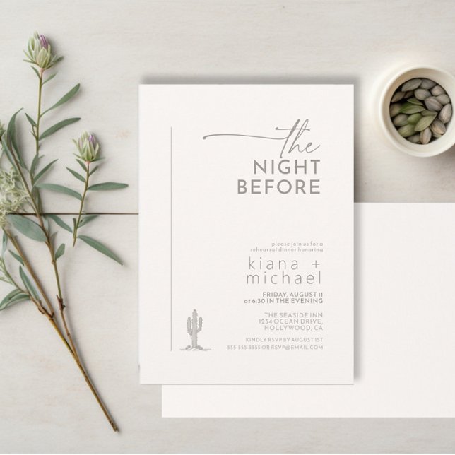Desert Vibes Rehearsal Dinner Ivory ID1019 Invitation (Creator Uploaded)