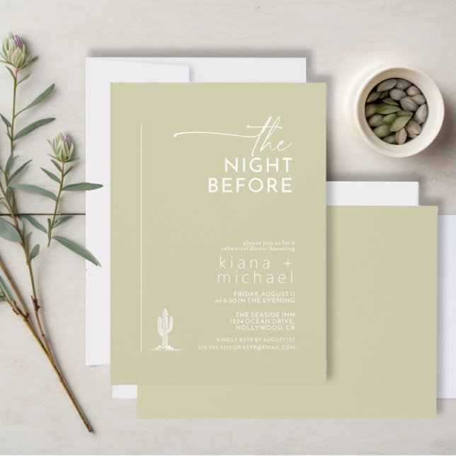 Desert Vibes Rehearsal Dinner Sage ID1019 Invitation (Creator Uploaded)