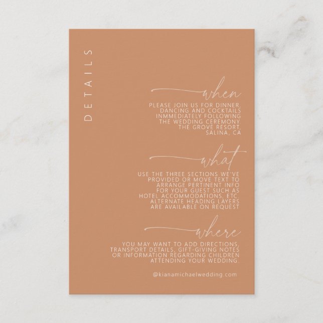Desert Vibes Wedding Details ID1019 Enclosure Card (Front)