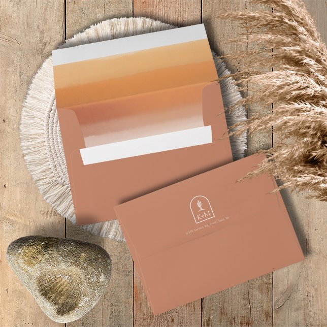 Desert Vibes Wedding  Gradient Terra Cotta ID1019 Envelope (Creator Uploaded)