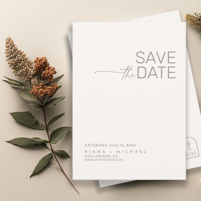 Desert Vibes Wedding Ivory Vertical ID1019 Save The Date (Creator Uploaded)