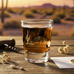 Desert Vibes Wedding Landscape Sienna ID1019 Shot Glass