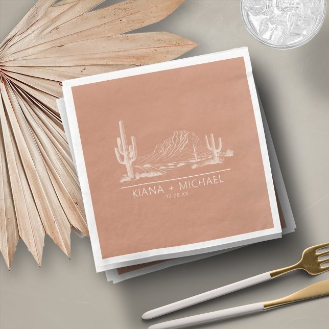 Desert Vibes Wedding Landscape Terra Cotta ID1019 Napkin (Creator Uploaded)