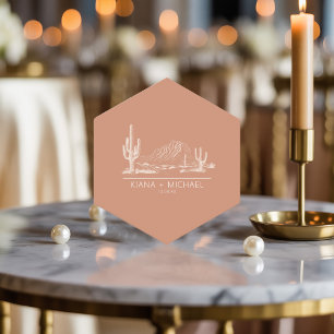 Desert Vibes Wedding Landscape Terra Cotta ID1019 Paper Coaster