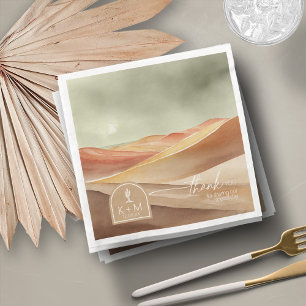 Desert Vibes Wedding Landscape Thank You ID1019 Napkin