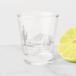 Desert Vibes Wedding Landscape Warm Grey ID1019 Shot Glass
