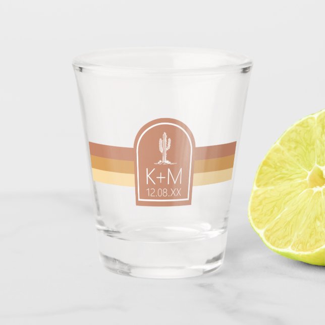 Desert Vibes Wedding Stripe Terra Cotta ID1019 Shot Glass (Front)