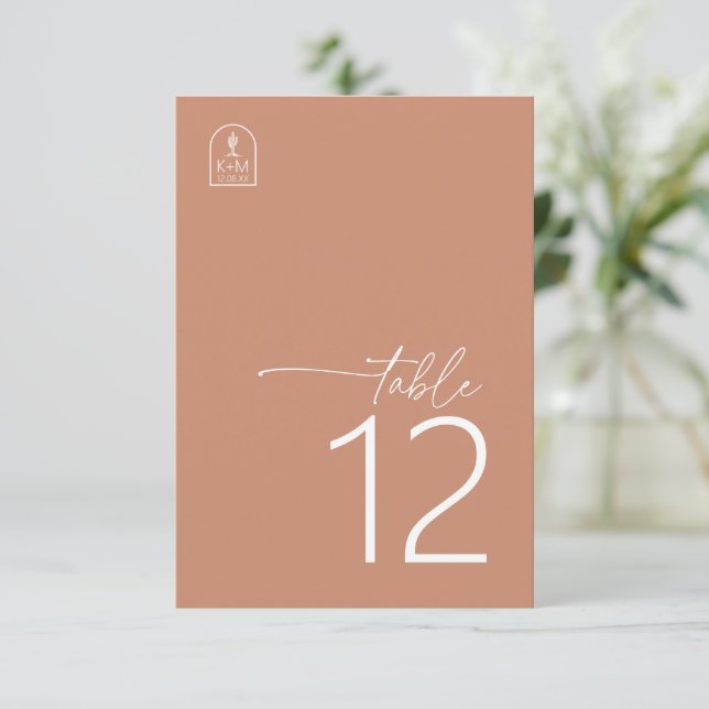Desert Vibes Wedding Table Terra Cotta ID1019 Invitation (Standing Front)