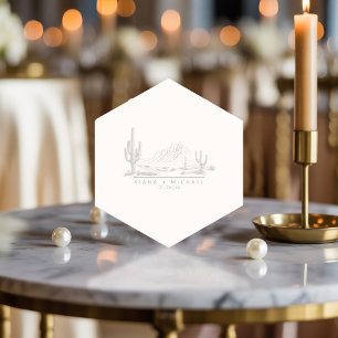 Desert Vibes Wedding Thank You Landscape ID1019 Paper Coaster