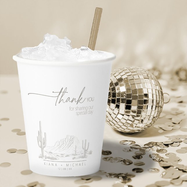 Desert Vibes Wedding Thank You Landscape ID1019 Paper Cups (Creator Uploaded)