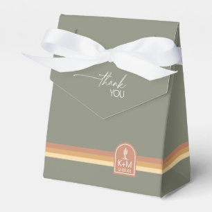 Desert Vibes Wedding Thank You Stripe Sage ID1019 Favour Box