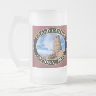 Desert View Watchtower at Grand Canyon National Pk Frosted Glass Beer Mug