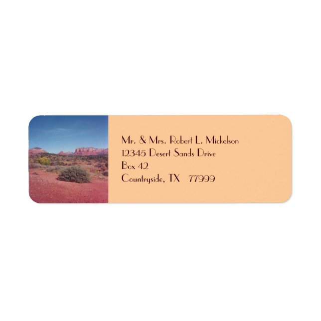 Desert Vista Custom Label Return Address Label (Front)