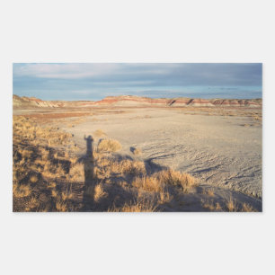 Desert Wave: Petrified Forest National Park Photo Rectangular Sticker