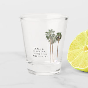 Desert Wedding Favour Personalised Retro Palm Tree Shot Glass
