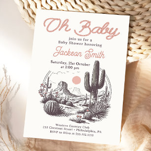 Desert Western Baby Shower Invitation