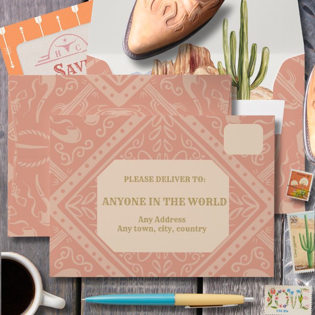 Desert Western Wedding Save the Date Envelope (Creator Uploaded)