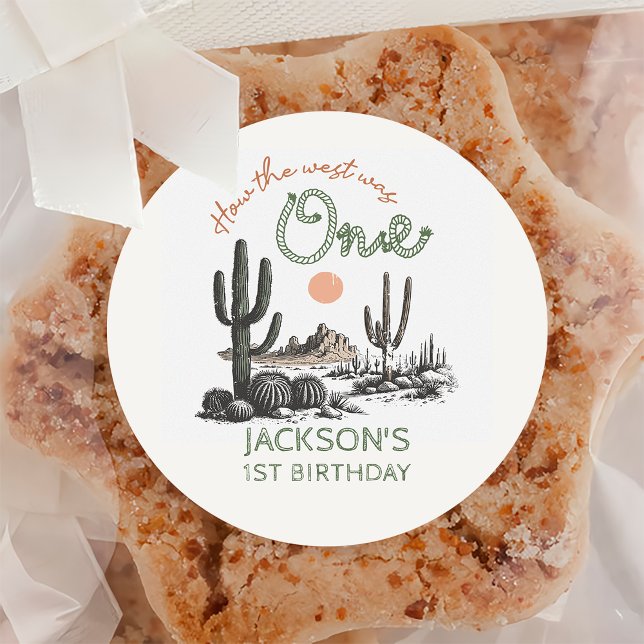 Desert Western Wild West 1st Birthday Sticker (Creator Uploaded)