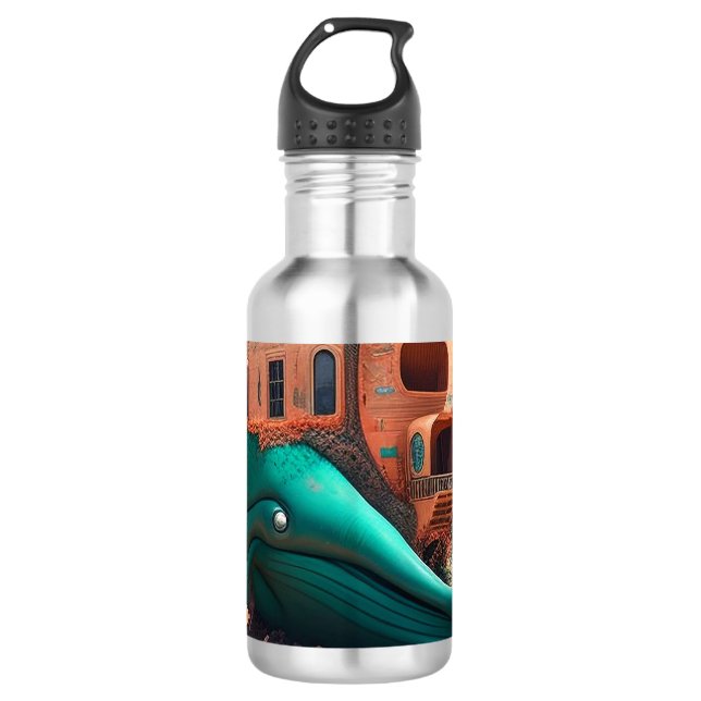 Desert whale house 532 ml water bottle (Front)