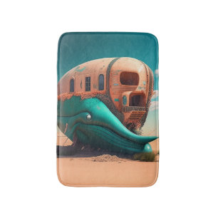 Desert whale house bath mat