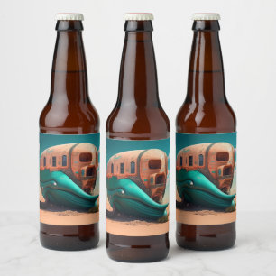 Desert whale house beer bottle label
