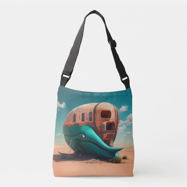 Desert Whale House Crossbody Bag (Front)