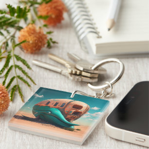Desert whale house key ring