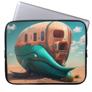Desert whale house laptop sleeve